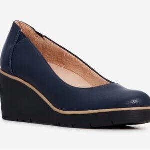 SOUL Naturalizer About Time Navy Wedge Pumps Comfort Shoes Size 6.5W.